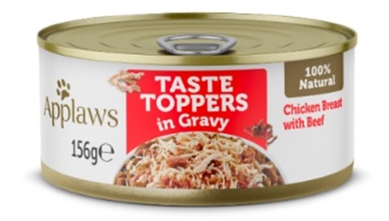 Picture of Applaws Toppers – Chicken Breast with Beef in Gravy Tin 156g